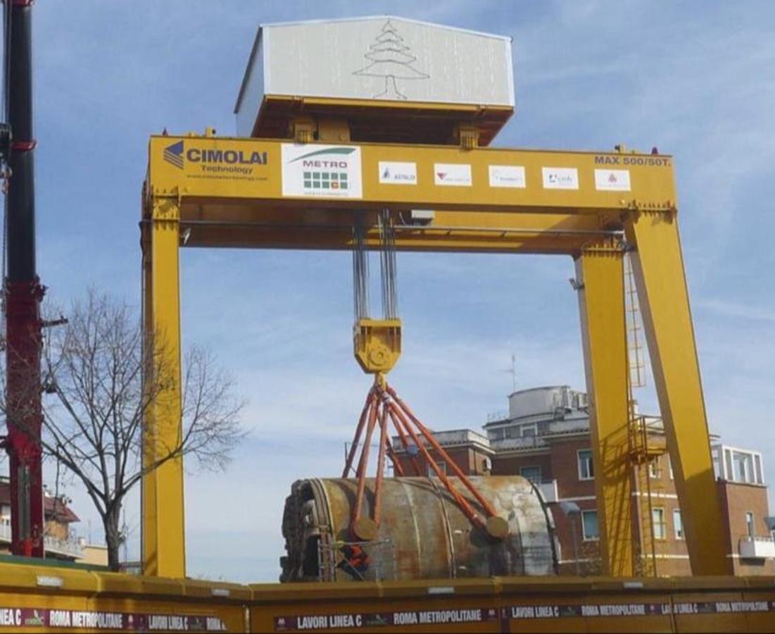 Used 2009 Gantry Crane Cimolai Technology RGC018 550 Ton
